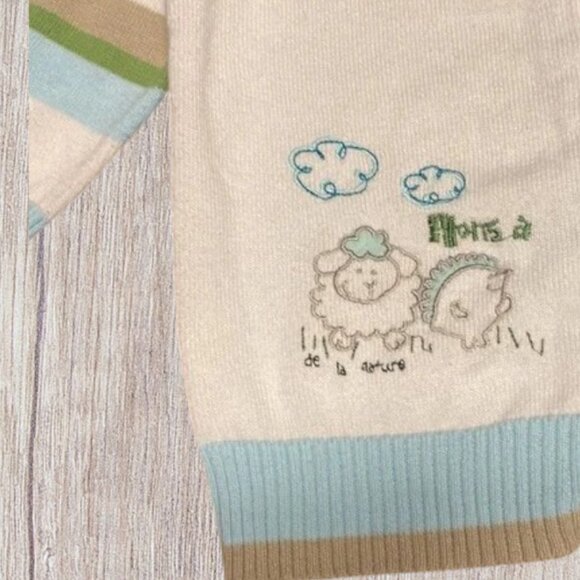 Trois Moutons Colourblock Stripe Zip-Up Cardigan Sweater 24 Months - Picture 7 of 7